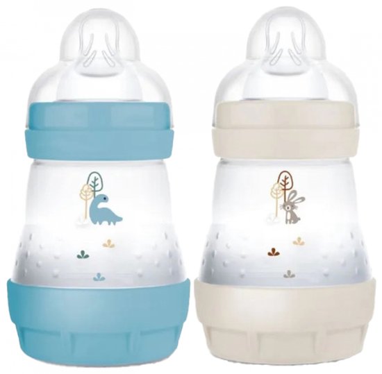 Set van 2 Babyflessen - MAM - Easy Start - Antikoliek - 160 ml - Flow 1 speen - Oceaan + Zand