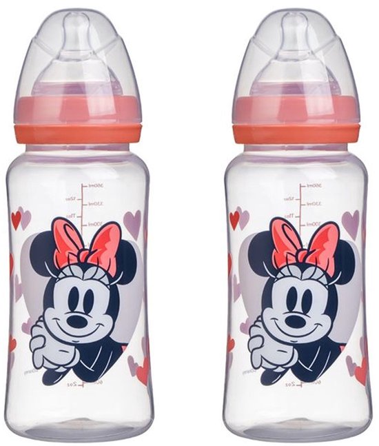 Set van 2 flessen - DISNEY BABY - MINNIE COLLECTOR - 360 ml - Siliconen speen - 3-standen debiet