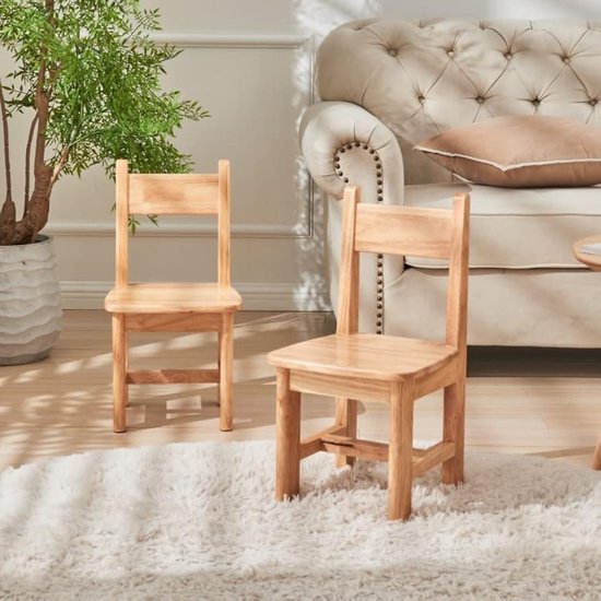 Set van 2 Massief Houten Kinderstoelen voor Eetkamer en Peuters van Vidaxl