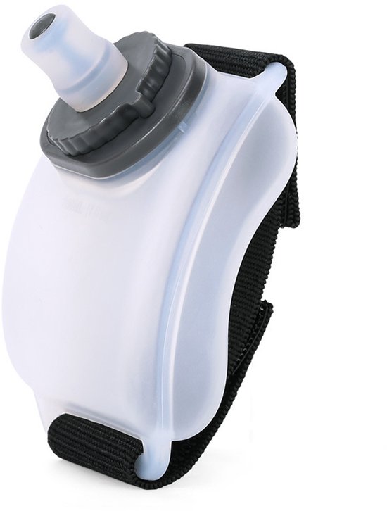 Set van 2 polswaterflessen, draagbare, handsfree siliconen waterflessen van 198,4 g (ca. 200 ml), ideaal voor hardlopen, fietsen, marathonfietsen en als sportbeker (transparant).