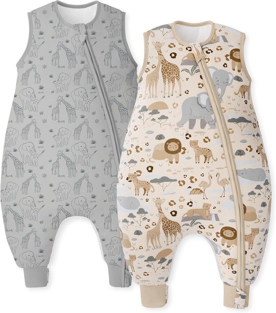 Set van 2 Winterslaapzakken met Voeten voor Peutertjes (1,5 TOG, 90 cm, 3-4 Jaar)