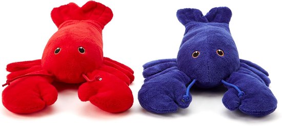 Set van 2 Zachte Pluche Speelgoed Dieren - Kreeft Knuffels voor Kinderen (23 cm)