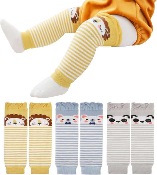 Set van 3 Baby Legwarmer met Dierenprint - Unisex Beenwarmers voor Peuters (0-3 Jaar)