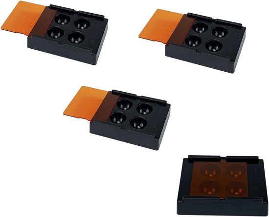 Set van 3 Opbergdozen voor Tandheelkundige Facings en Kronen - 4 Gaten Per Doos