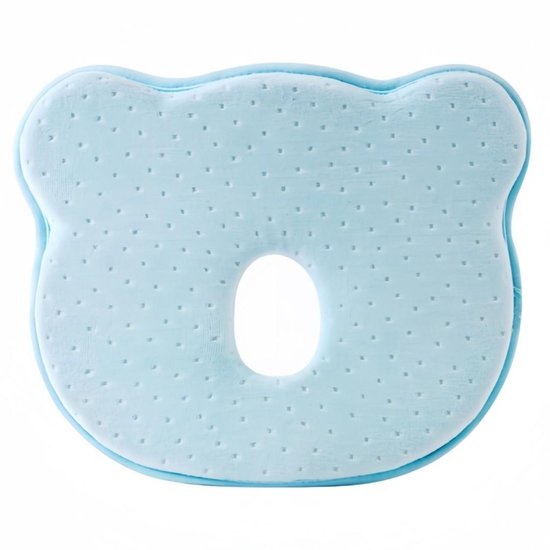 Set van 3 orthopedische babykussens, geschikt voor baby's met een plat hoofdje, zachte kussens, blauw. van Merkloos