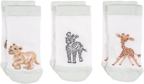 Set van 3 zachte baby sokjes met dierenmotief, 0-6 maanden