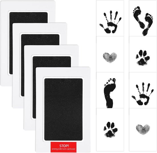 Set van 4 Afdrukken voor Handen en Voeten Baby Cadeau van Merkloos