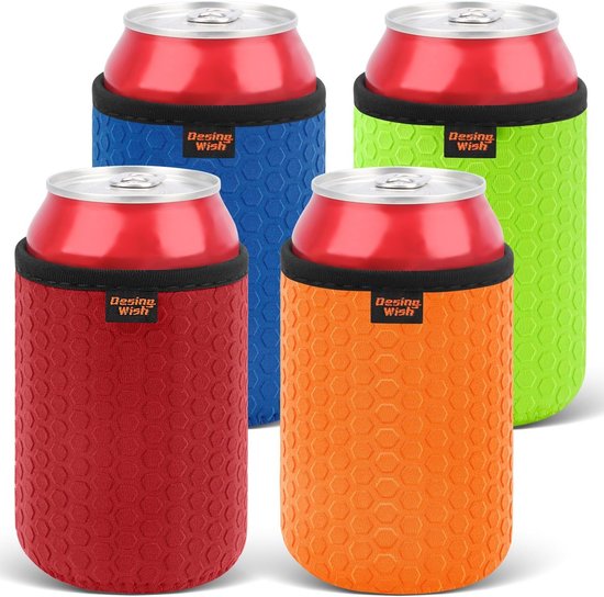 Set van 4 Neopreen Can Coolers voor 30ml Blikjes - Isolerende en Antislip Houders voor Dranken, Ideaal voor Verfrissing en Koeling