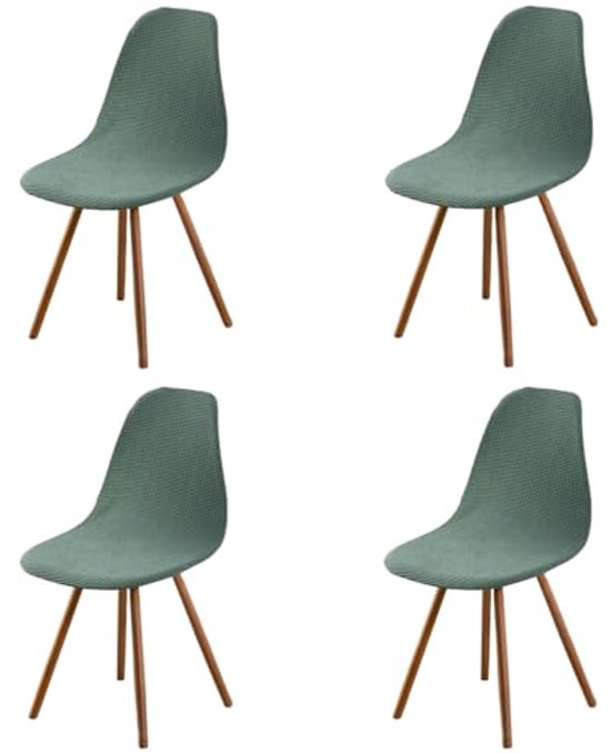 Set van 4 Scandinavische Eetkamerstoelhoezen - Fleece Stretch, Antislip en Wasbaar van Merkloos