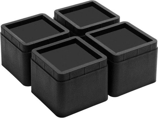 Set van 4 verstelbare bedverhogers - Robuuste meubelverhogers voor bed - Stapelbaar en verstelbaar - 2 inch van Longfield Gardens