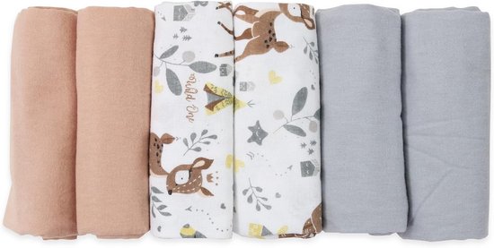 Set van 5 Katoenen Molton Luiers 80 x 80 cm - Flanellen Spuugdoeken voor Baby