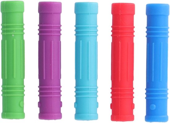 Set van 5 Siliconen Bijtspeelgoed voor Baby's - Bijtringen en Potloodhouder voor Tandjes - Veilig en Comfortabel Teething Toy