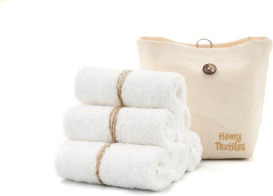 Set van 6 Extreem Zachte Wasdoeken voor Baby en Gezicht - Flanel van Merkloos