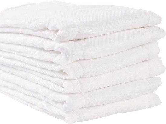 Set van 6 Voorgevormde Luiers van 100% Katoen - Dik, Wasbaar en Zeer Absorberend