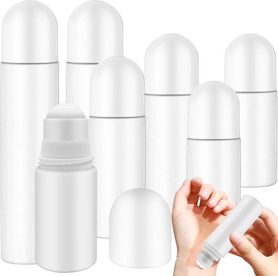 Set van 7 Navulbare Roll-On Flessen - Plastic Deoroller Voor Essentiële Olie - 50ml, 80ml, 100ml Capaciteit