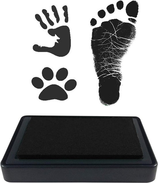 Set voor hand- en voetafdrukken – Herbruikbaar inktkussen – Afdrukset voor huisdieren – Afdrukset voor baby's – Inktkussen voor kinderen – Inktkussen voor vinger- en voetafdrukken – Inkt voor hand- en voetafdrukken – Voetafdruk – Inktkussen – 9x6x2cm van Merkloos