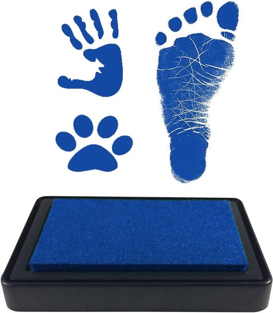 Set voor hand- en voetafdrukken - Herbruikbaar inktkussen - Afdrukset voor huisdieren - Afdrukset voor baby's - Inktkussen voor kinderen - Inktkussen voor vinger- en voetafdrukken - Inkt voor hand- en voetafdrukken - Voetafdruk - Inktkussen - 9x6x2cm van Merkloos