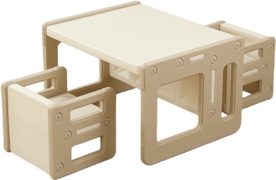 Setje Tafel en Stoelen Modern Grijs van Merkloos