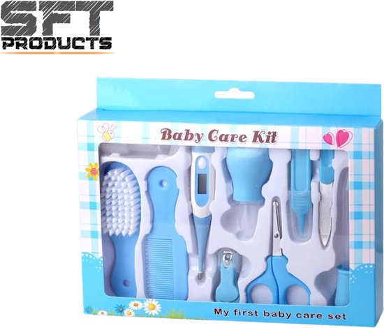 SFT Products Baby Verzorgingsset - Newborn - Newborn Care Set - Baby Borstel - Kraamcadeau - Baby Manicure - Blauw van Merkloos