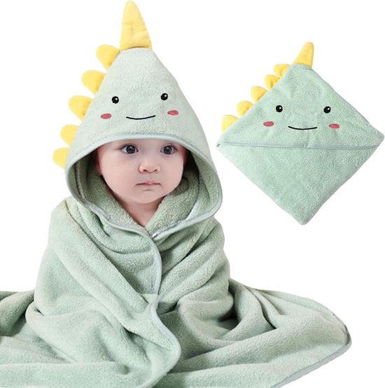 Shengruili Babyhanddoek met capuchon, 80 x 80 cm, super absorberend, kleine kinderen, badhanddoekenset, badhanddoeken met capuchon, badhanddoek met capuchon