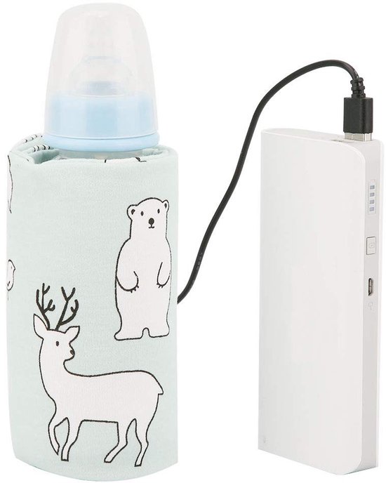 Shopcentral - Portable USB Baby Feeding Bottle Warmer - Babyfles verwarming - Ideaal voor onderweg - Polar bear patroon - Thermostaat - Perfect voor ou..