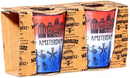 Shotglas Amsterdam Rood-Wit-Blauw - 2 stuks van Shot!