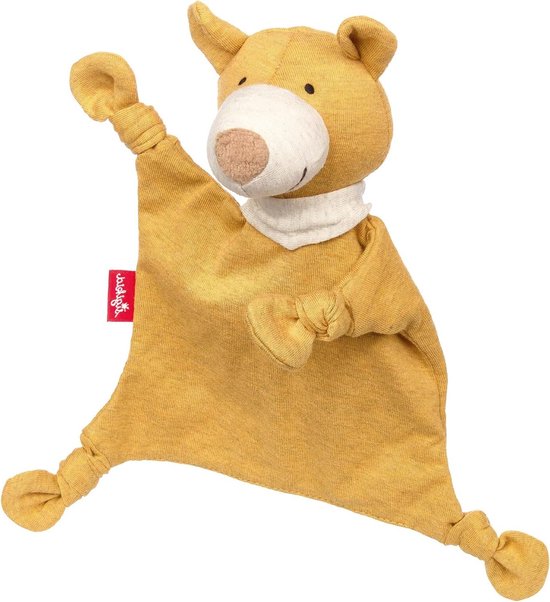 sigikid 39839 knuffeldoek dierenkarakter beer, geel/beer/18 cm