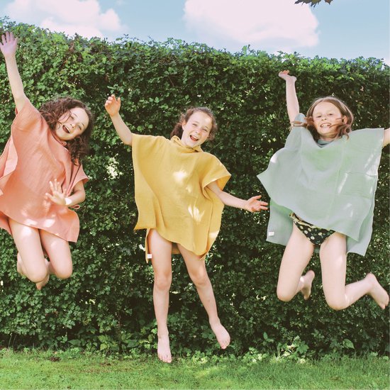 Silent Beach - strandponcho kind - surf poncho - blauw - one size - kids van 3 tot 10 jaar - aankleed handdoek van Silent Beach