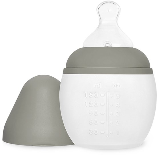 Silicone Babyfles 150 ml (05 Oz) Kaki | Elhée