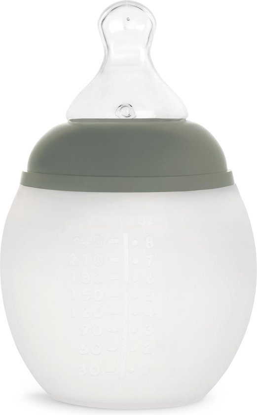 Silicone Babyfles 240 ml (05 Oz) Kaki | Elhée van $
