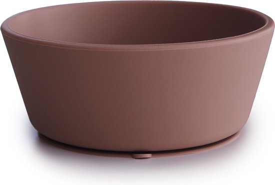 Silicone kom met zuignap - Mushie - Donker roze van Mushie