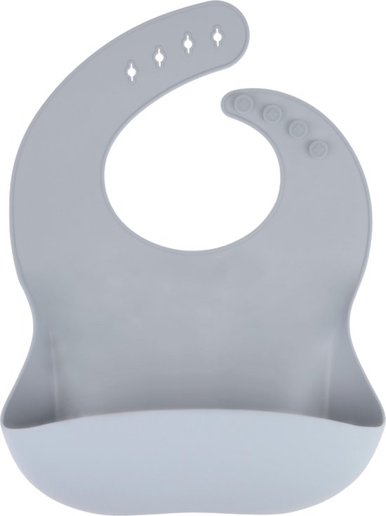 Silicone slabbetje met opvangbak afwasbaar grijs van Munchkin