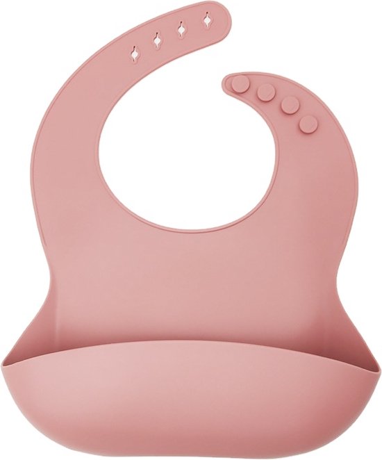 Silicone slabbetje roze - slabber - waterdichte baby slabbetjes - zachte slab met opvangbakje - Unisex slabbers van SimplyGood.