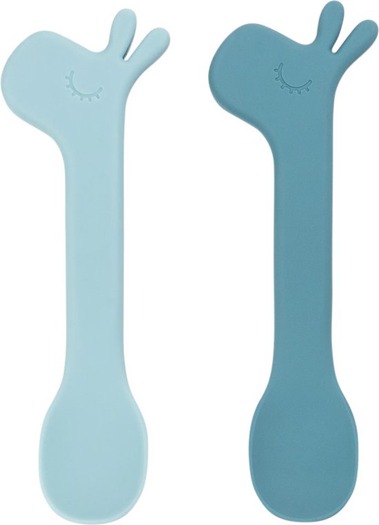 silicone spoon 2-pack - lalee - blue- done by deer- bestek van Done by Deer