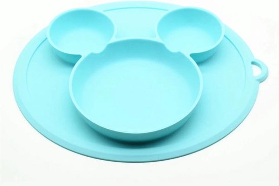 Siliconen baby bordje - Schuift niet weg - Kan niet kapot - Baby servies - Baby eten van Kindertuig
