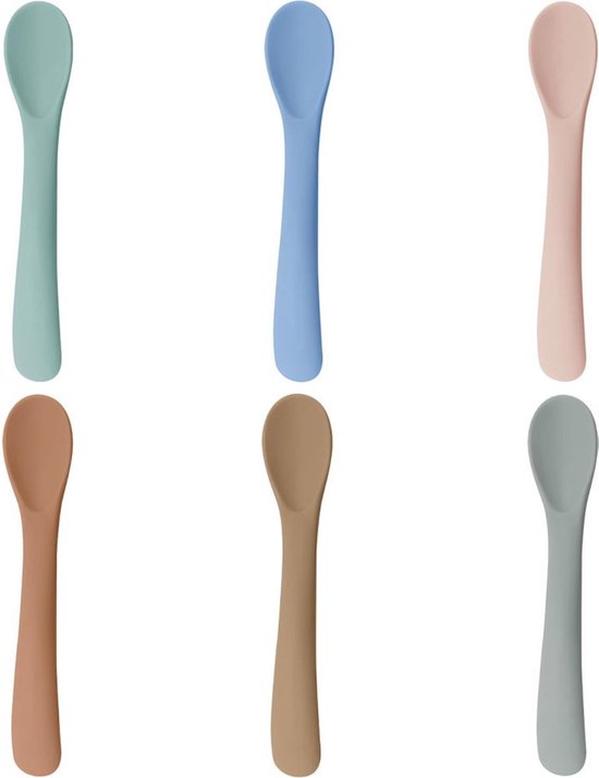 Siliconen Baby Lepeltjes - 6 Stuks - Kinder Lepeltjes - Bpa Vrij - Bestek Lepel - Soft Spoons - Baby Bestek - Kinderbestek - Voeding Lepel - Lepels Voor Leren Eten Met Bestek - Eetlepel - 13.9x2.6x0.9cm van Merkloos