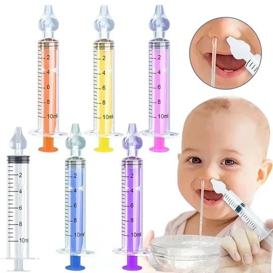 Siliconen Baby Neuszuiger - 2 stuks | Baby Neus Cleaner | Herbruikbare Neusdouche | Veilig & Zacht voor Pasgeborenen en Kinderen - 10ml van Merkloos