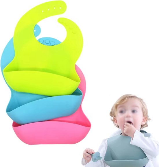 Siliconen Baby Slabbetje - Slab met een Opvangbakje - Silicone Bib Slab - Bibs - LOUZIR van LOUZIR