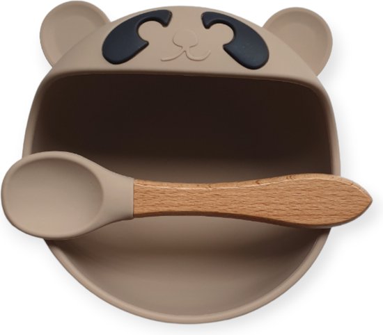 Siliconen Beren Kommetje met Lepel - Zuignap - Baby - Kinder Servies - Lever van Little Dutch
