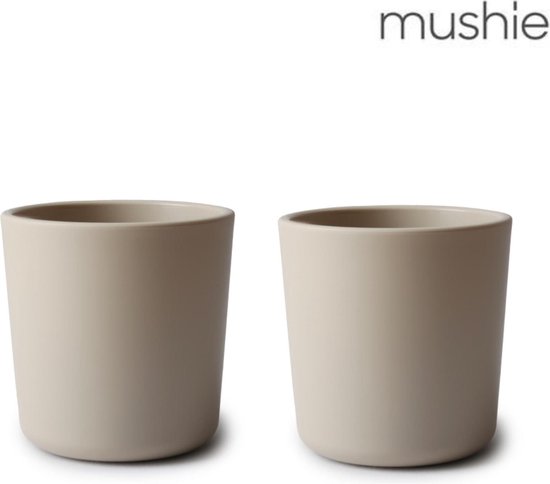 Siliconen drinkbeker - Mushie - BPA vrij - Vanilla- set 2 van Mushie