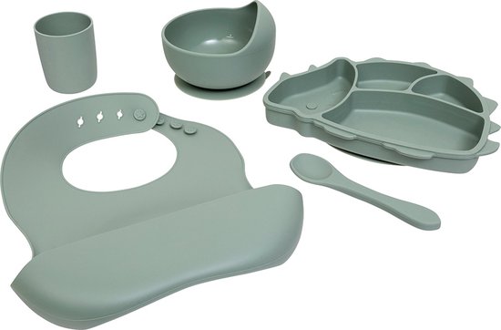 Siliconen Eet Set Dino van BIBS