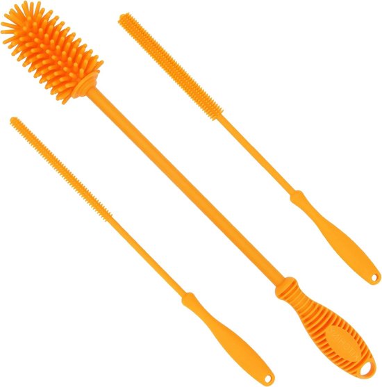 Siliconen flessenborstel en rietreinigingsborstels - 125 inch - voor hydroflasks en geïsoleerde sportflessen van Kitchiny