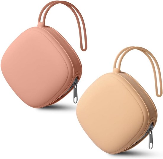 Siliconen fopspeenbox met riem – BPA-vrij, waterdicht, hygiënisch opbergen voor babyfopspeen en speentjes