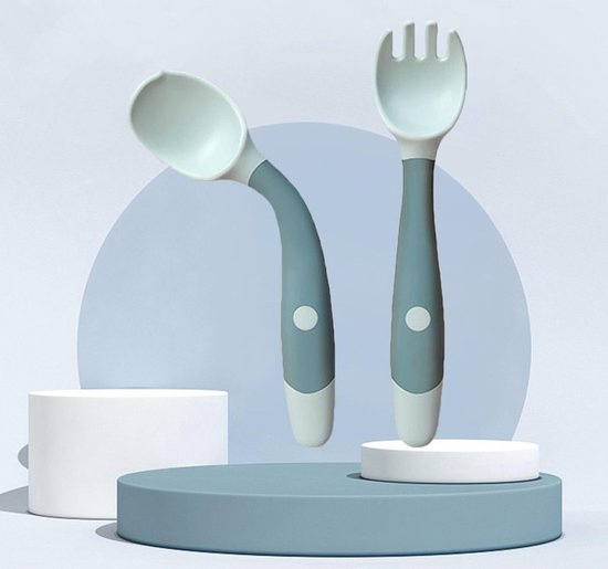 Siliconen Lepel Voor Baby Gebruiksvoorwerpen Set Extra Voedsel Peuter Leren Eten Training Buigbare Zachte Vork Zuigeling Kinderen Servies Vaatwasser bestendig van Eendo