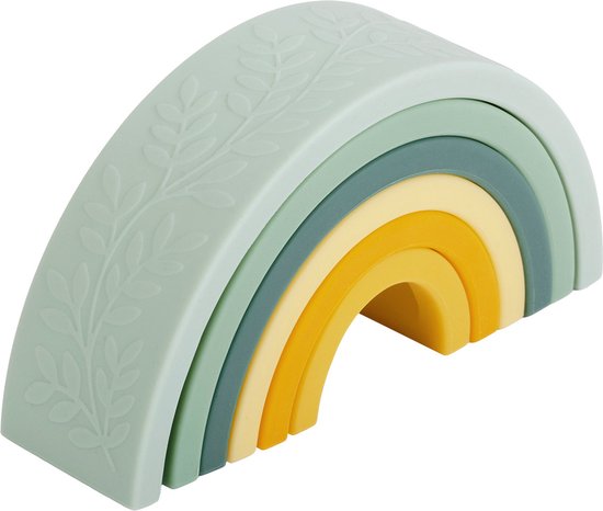 Siliconen regenboog stapelspeelgoed: sage | A Little Lovely Company van Merkloos