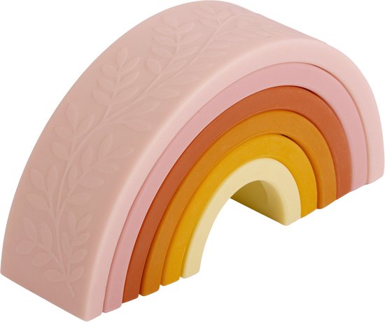 Siliconen regenboog stapelspeelgoed: sunset | A Little Lovely Company van $