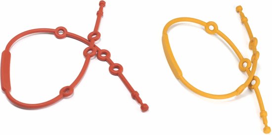 Siliconen riem set geel & rood - speenkoord - bekerhouder - beker Vanger - veiligheidsriem voor kinderwagen, kinderstoel, wiegje van Merkloos