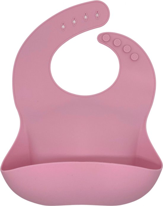 Siliconen slab roze | slabbetje | slab voor baby | siliconen | pink | eten en drinken | slab met opvangbak van Merkloos