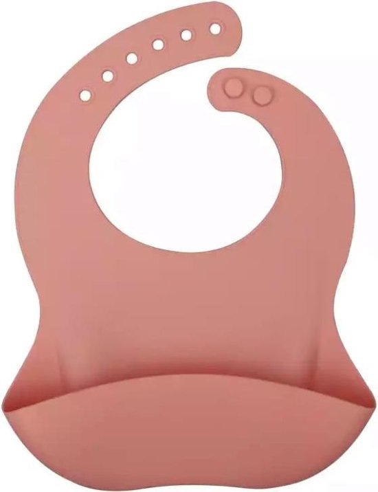Siliconen slabbetje met opvangbakje roze / in verschillende hippe kleuren / uitwasbaar / siliconen slabbertje / hygiënisch / unisex / waterdicht / 0-3 jr / meegroei / verstelbaar / cadeau / zwangerschapscadeau van $