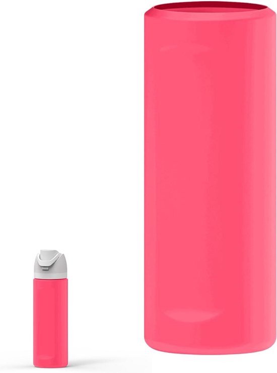 Siliconen Waterfleshoes Compatibel met Owala FreeSip 24oz - Anti-Slip Beschermer - Fel Roze - Beschermhoes voor de Fles - Geschikt voor Deze Flesmodellen
